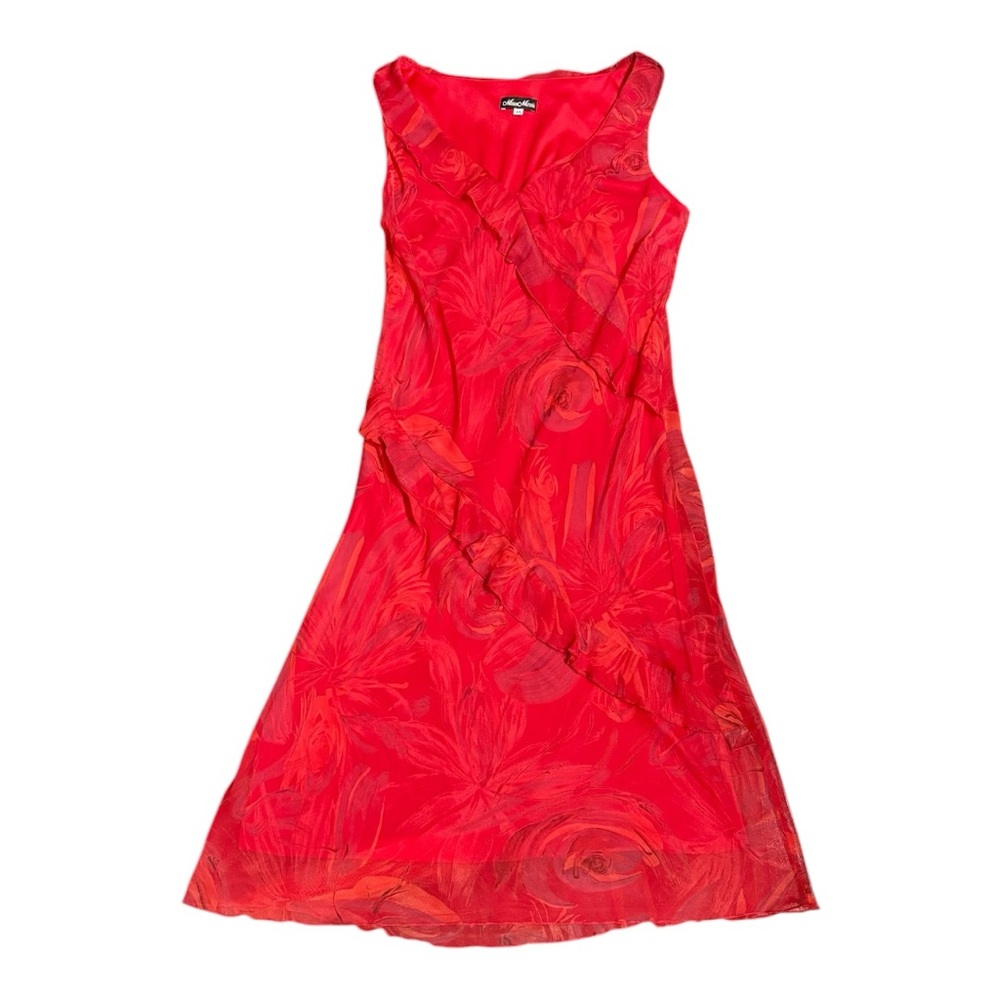 Scarlet Bloom Ruffle Dress
